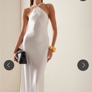 STAUD CADENCE PEARL BEADED STRAP SATIN GOWN - Wedding or rehearsal dinner dress